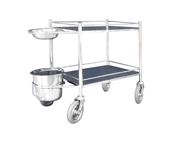 S.S. Dressing Trolley With Bowl and Bucket